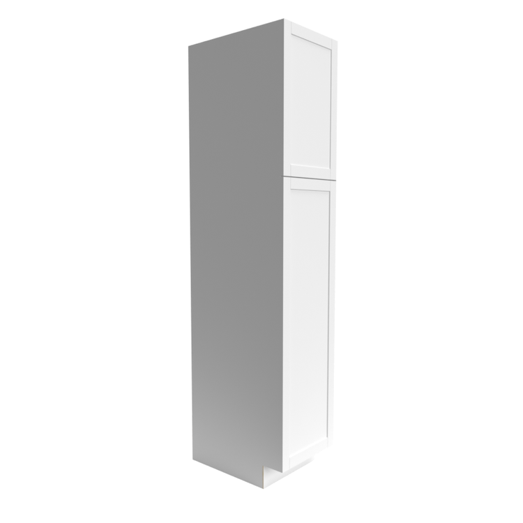 Single Shaker White Pantry Cabinet (PC) 1-Top Door 1-Bottom Door Pantry