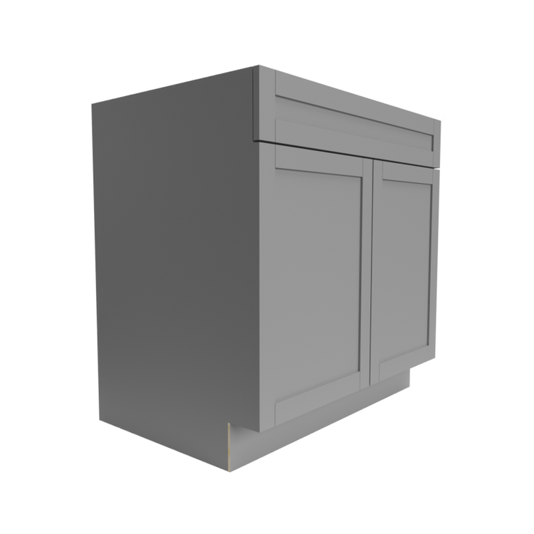 Single Shaker Grey Sink Base Cabinet 2-Door 1-Drawer Face