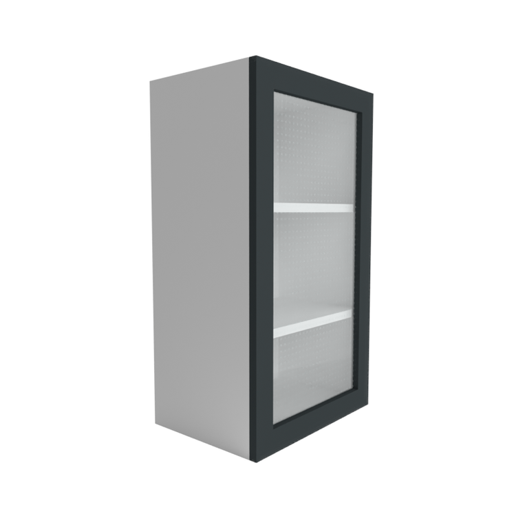 Manhattan Shadow Grey Wall W/Glass 1-Door Cabinet