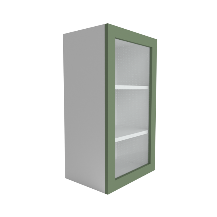 Manhattan Olive Green Wall Cabinet W/Glass 1 Door