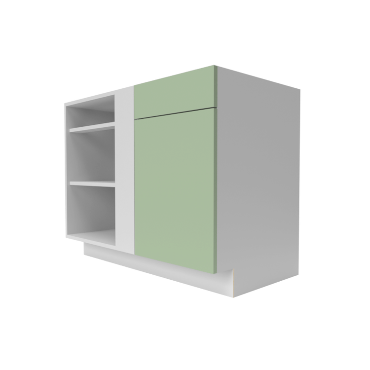 Manhattan Sage Green Base Blind Corner 1-Door 1-Drawer Cabinet