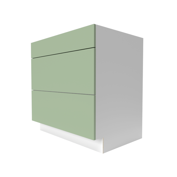 Manhattan Sage Green 3-Drawer Base Cabinet