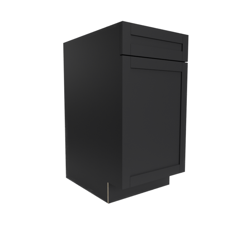 Side view of a black RTA shaker cabinet