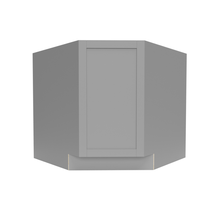 A Grey Shaker base diagonal corner 1-door RTA cabinet
