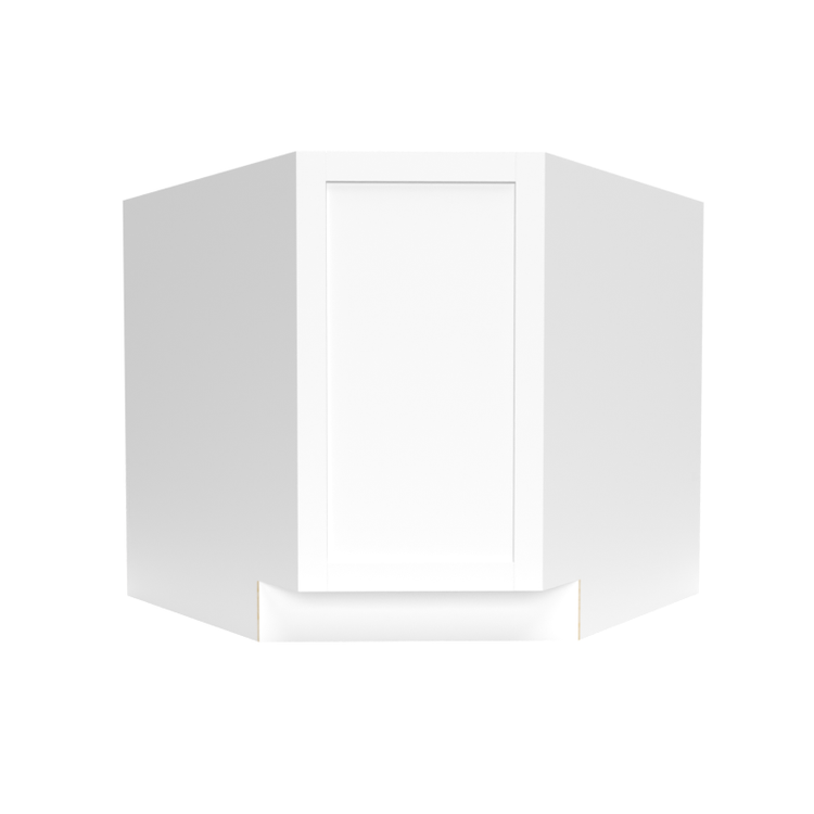A White Shaker base diagonal corner 1-door RTA cabinet