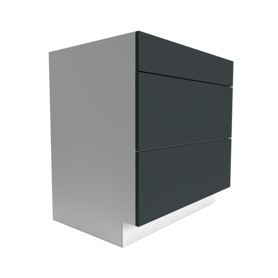 RTA Manhattan Shadow Grey base 3-drawer cabinet