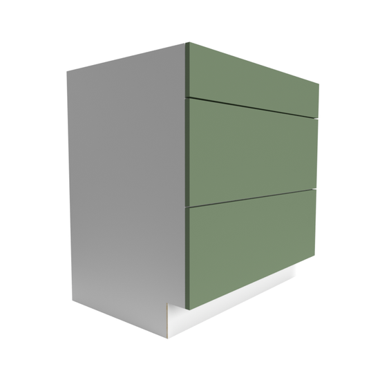 RTA Manhattan Olive Green base 3-drawer cabinet