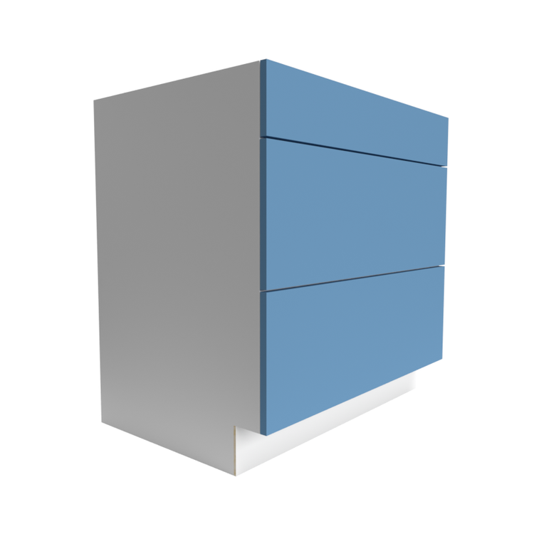RTA Manhattan Sky Blue base 3-drawer cabinet