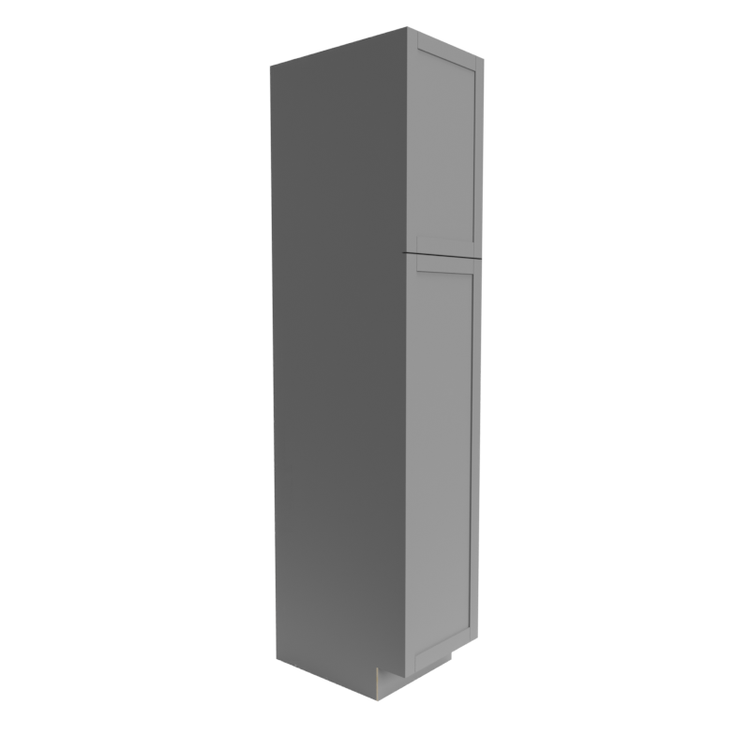 Single Shaker Grey Pantry Cabinet (PC) 1-Top Door 1-Bottom Door Pantry