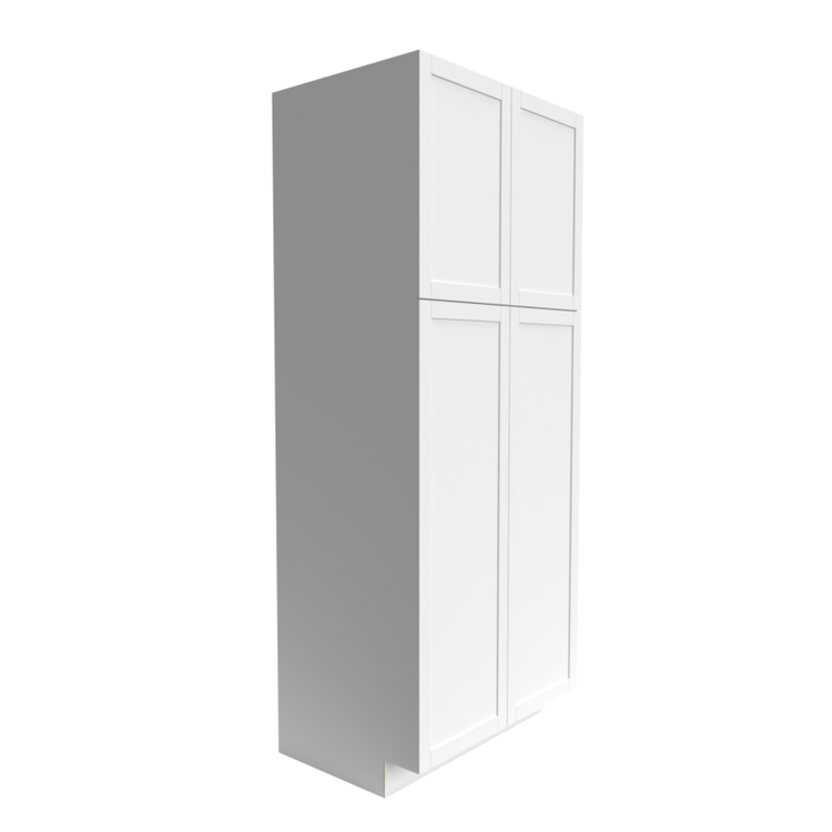 Single Shaker White Pantry Cabinet (PC) 2-Top Door 2-Bottom Door Pantry