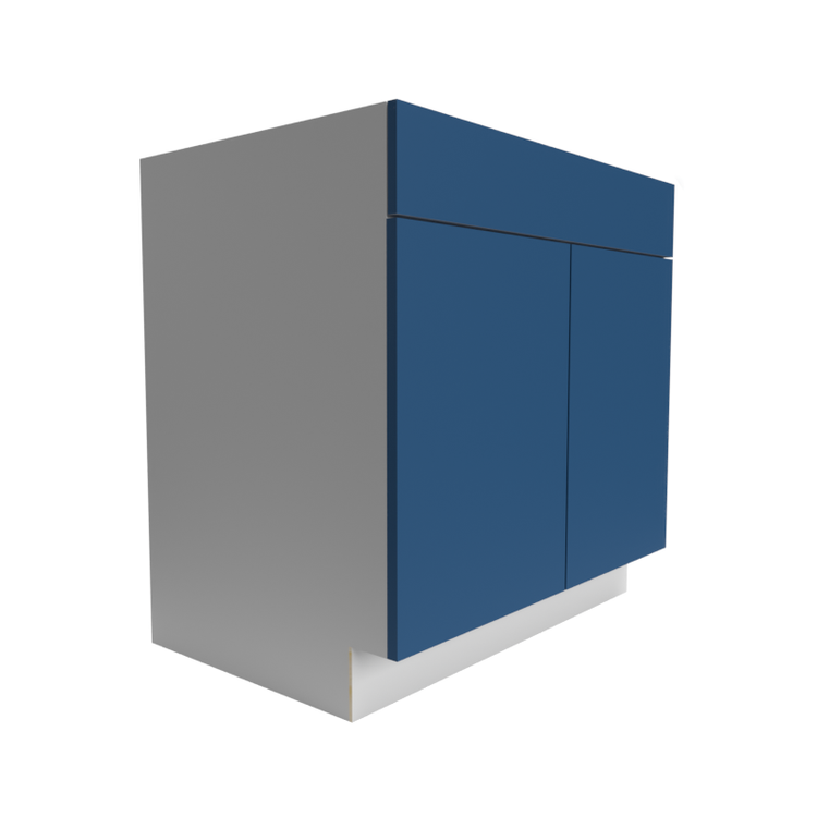 Manhattan Cobalt Blue Sink Base 2-Door 1-Drawer Face Cabinet