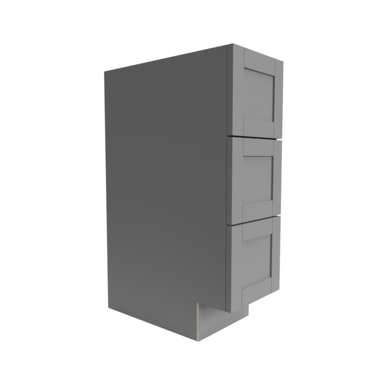 Single Shaker Grey Vanity Drawer Base (VDB) 3-Drawer Cabinet