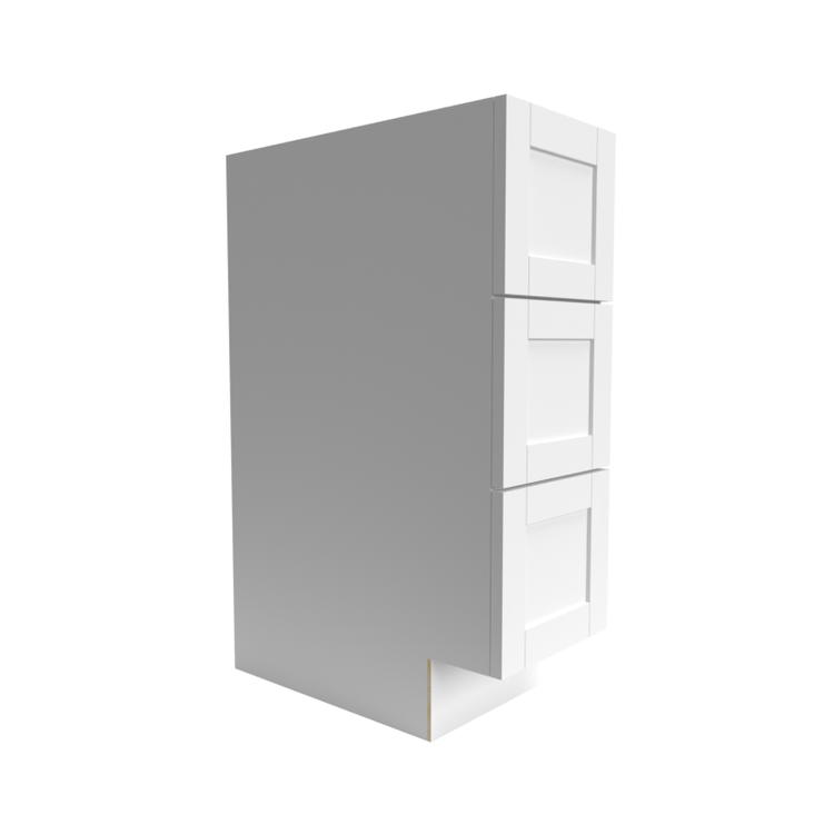 Single Shaker White Vanity Drawer Base (VDB) 3-Drawer Cabinet