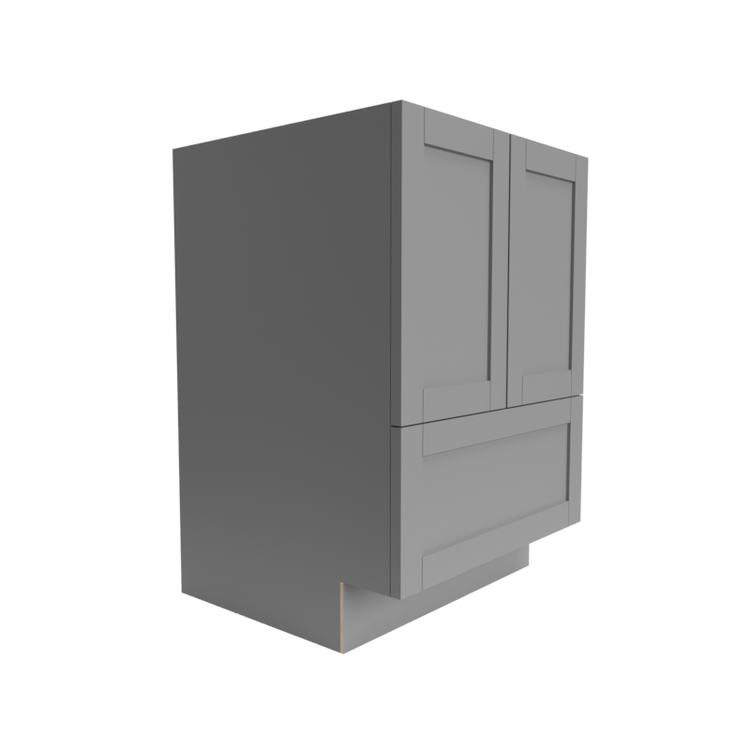 Single Shaker Grey Vanity Sink Base (VSB) 2-Top Door 1-Bottom Door Cabinet