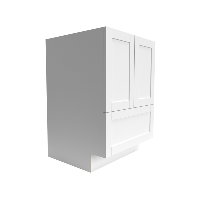 Single Shaker White Vanity Sink Base (VSB) 2-Top Door 1-Bottom Door Cabinet