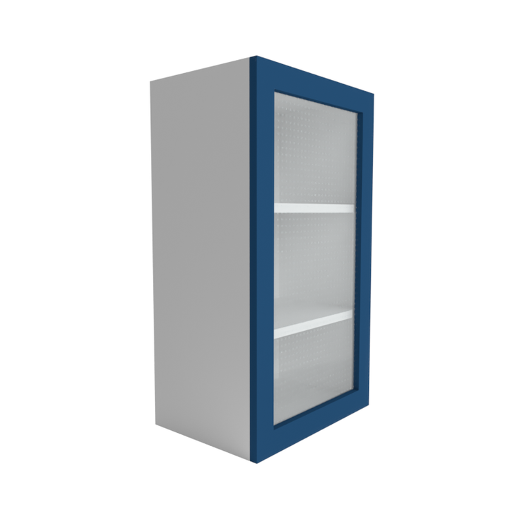 Manhattan Cobalt Blue Wall W/Glass 1-Door Cabinet