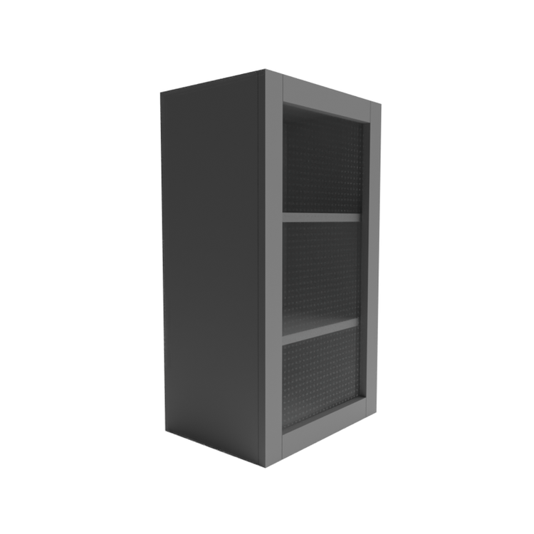 Single Shaker Grey Wall Cabinet w/ Glass (W) 1-Door Cabinet