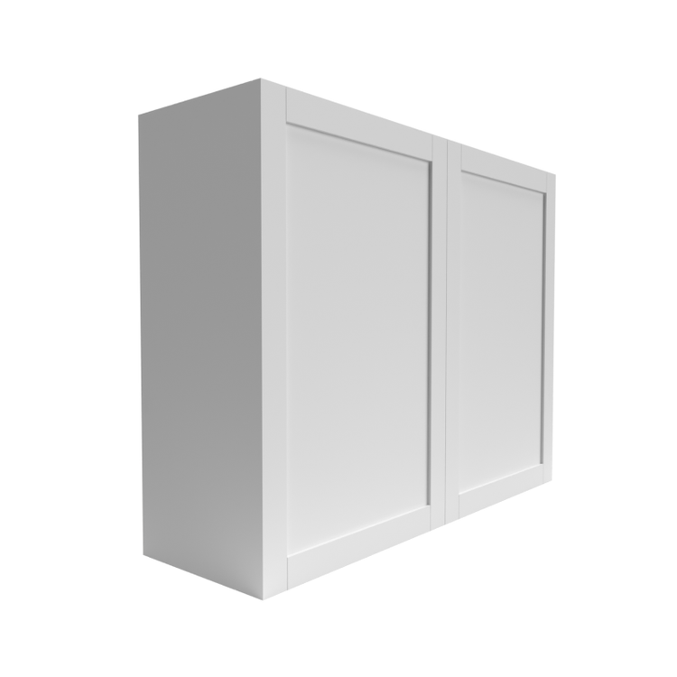 Single Shaker White Wall Cabinet (W) 2-Door Cabinet