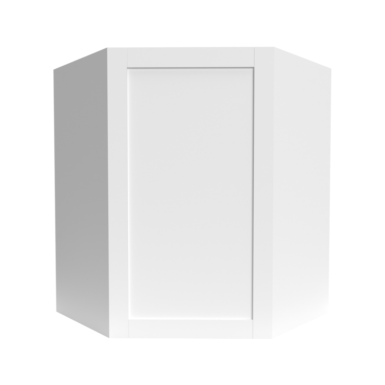 Single Shaker White Wall Diagonal Corner (WDC) 1-Door Cabinet